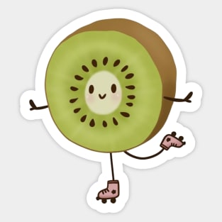 Roller Skating Kiwi Sticker